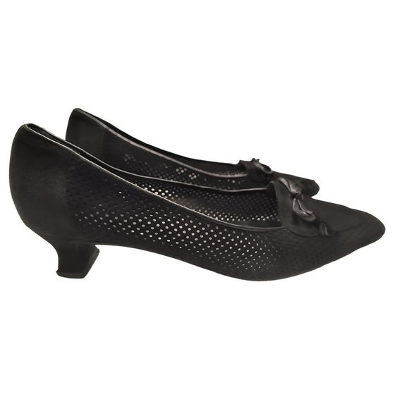 Stuart Weitzman Women Kitten Heel Pump Black suede Squared Toe 8.5M‎ - Picture 3 of 14
